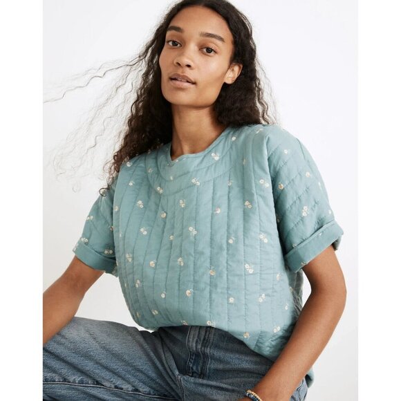 Madewell Tops - Madewell Quilted Button Shoulder Top in Amie Floral summer breeze S A000564